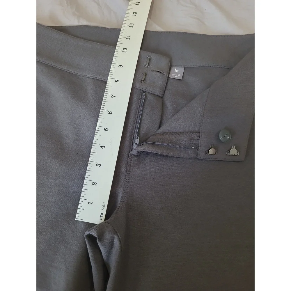 Eddie Bauer Women SZ 10 Grey Ponte Knit PANT stretchstraight‎ leg work casual
